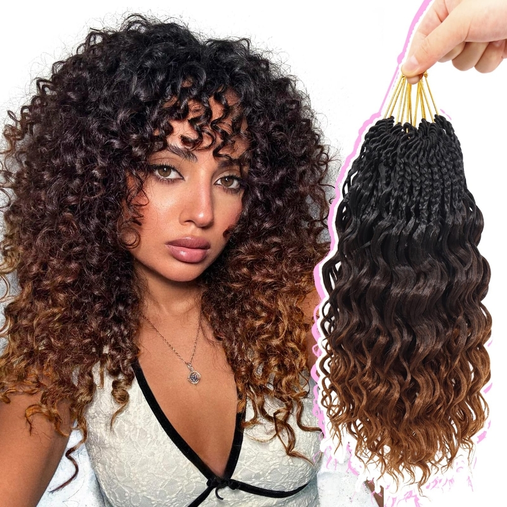Deep Wave Crochet‎ Hair 12” Pre Looped Braids 7 Packs